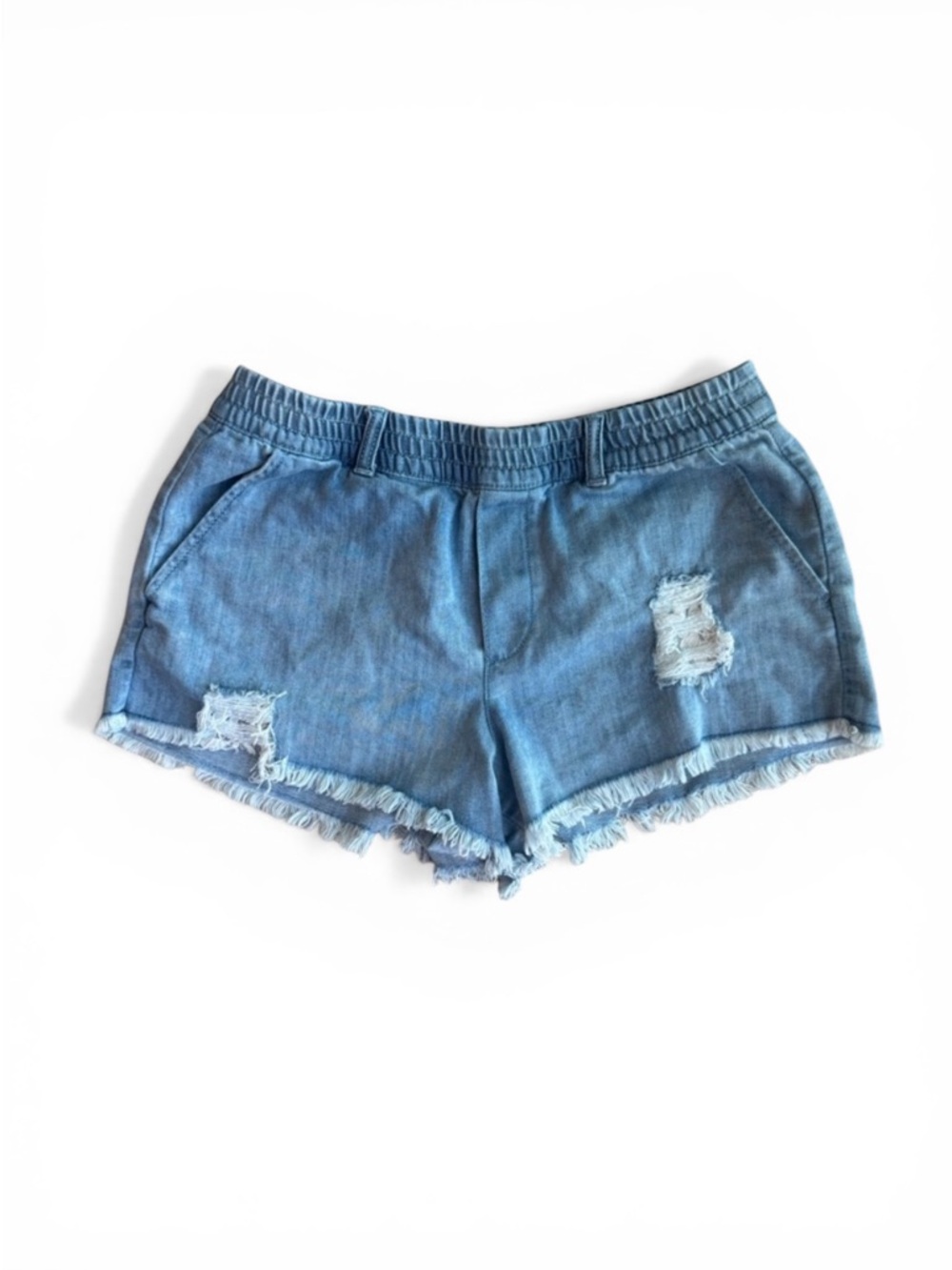 Aerie Women's Light Blue Distressed Denim Shorts